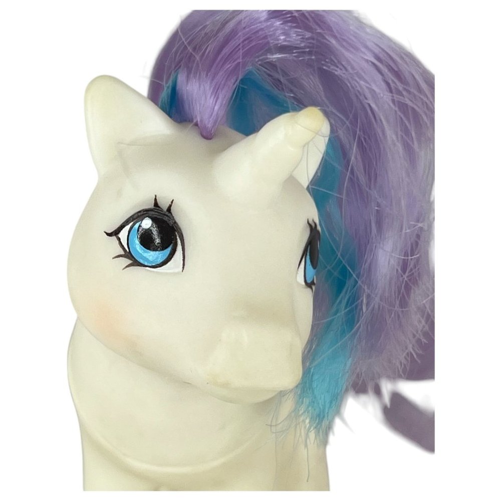 VTG 1984 Hasbro My Little Pony G1 Baby Glory Unicorn With Purple & Blue Hair - Picture 4 of 12